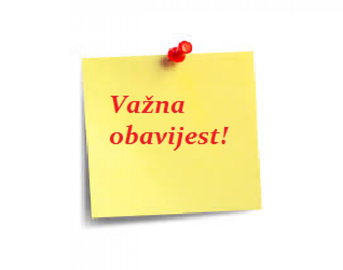 OBAVIJEST ZA RODITELJE